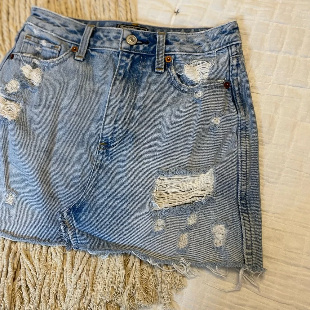 ABERCROMBIE & FITCH Zoe Natural Rise Vintage A-Line Skirt Denim Mini Y2K Size 0